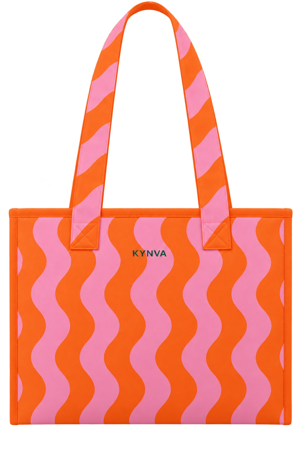 The Orange and Pink Sunset Wave Everything Tote