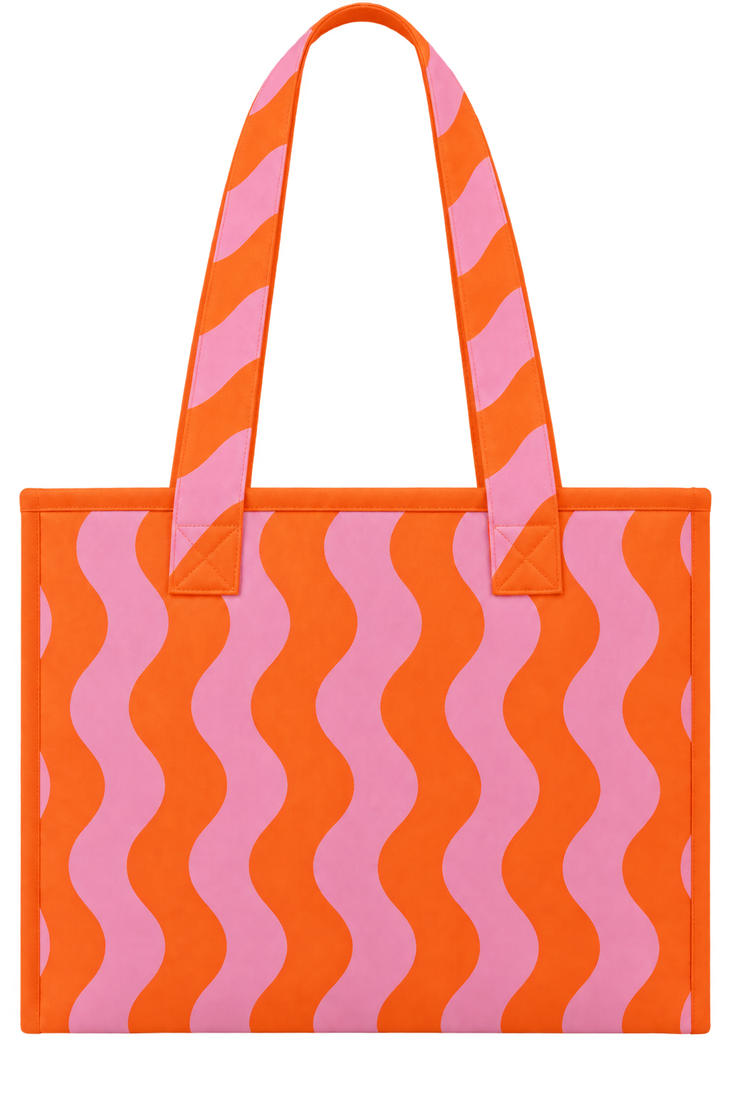 The Orange and Pink Sunset Wave Everything Tote