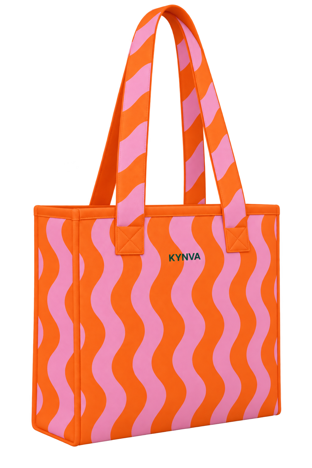 The Orange and Pink Sunset Wave Everything Tote
