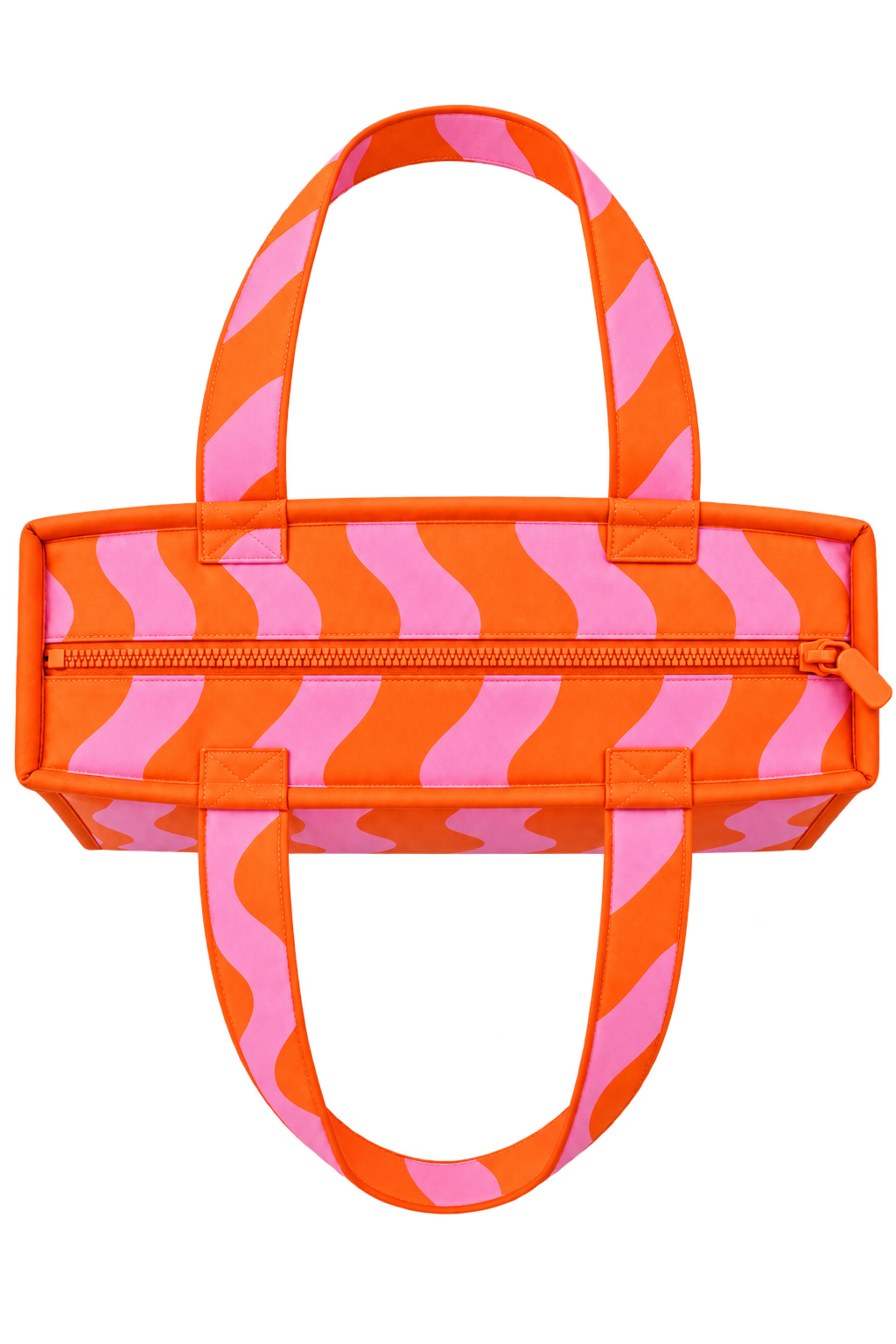 The Orange and Pink Sunset Wave Everything Tote