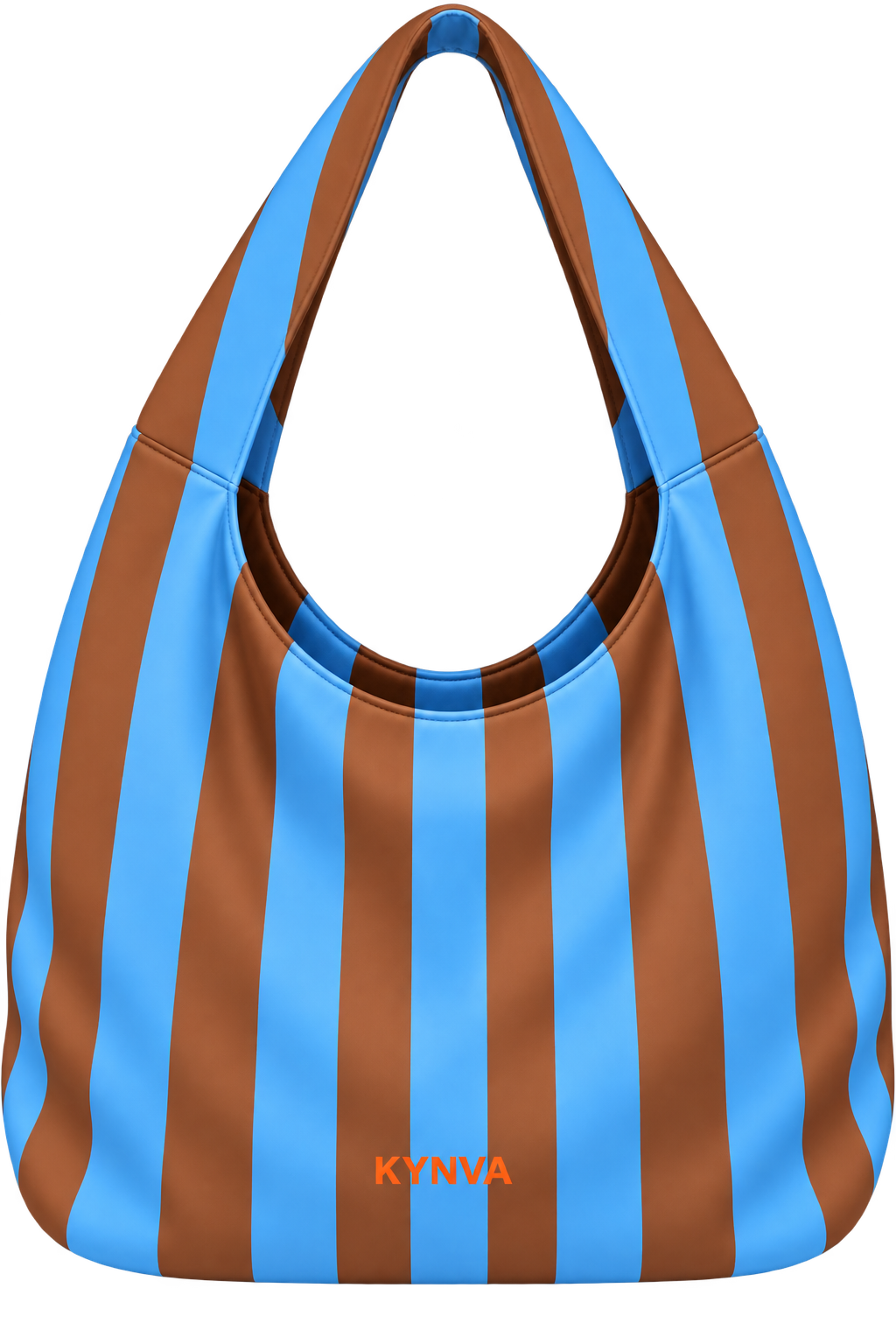 The Brown and Blue Stripe Wander Hobo Waterproof Bag