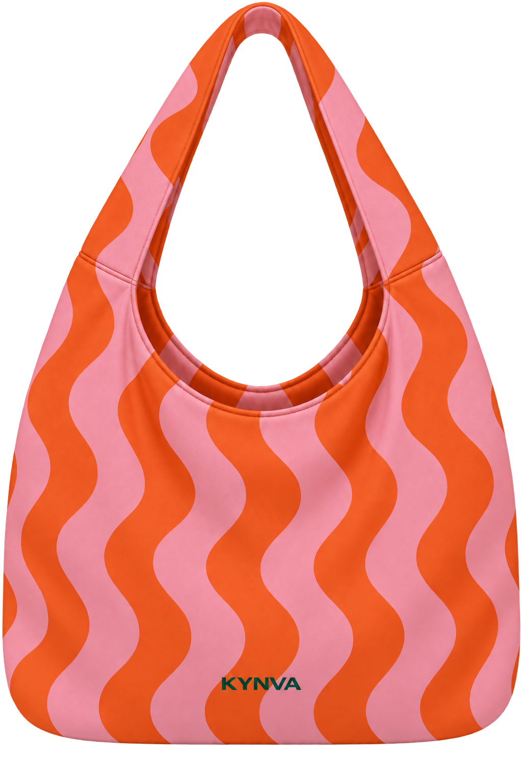 The Orange and Pink Sunset Wave Wander Hobo Waterproof Bag