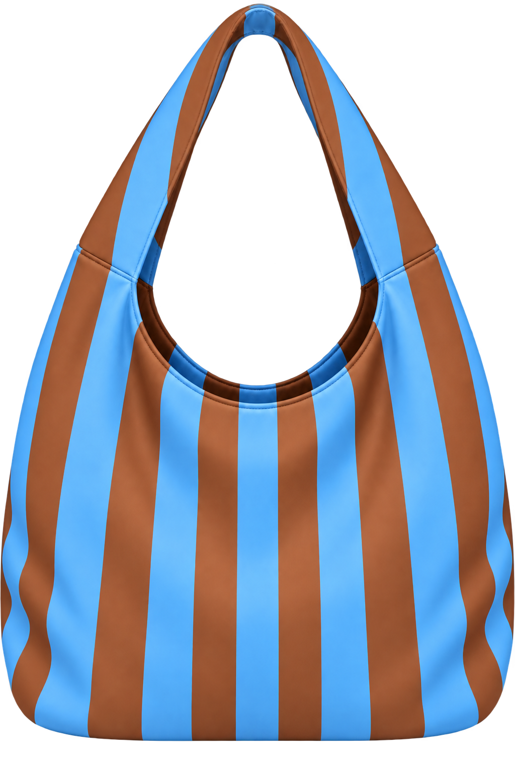 The Brown and Blue Stripe Wander Hobo Waterproof Bag