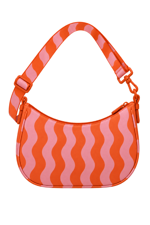 KYNVA Sunset Wave orange and pink crossbody bag front view